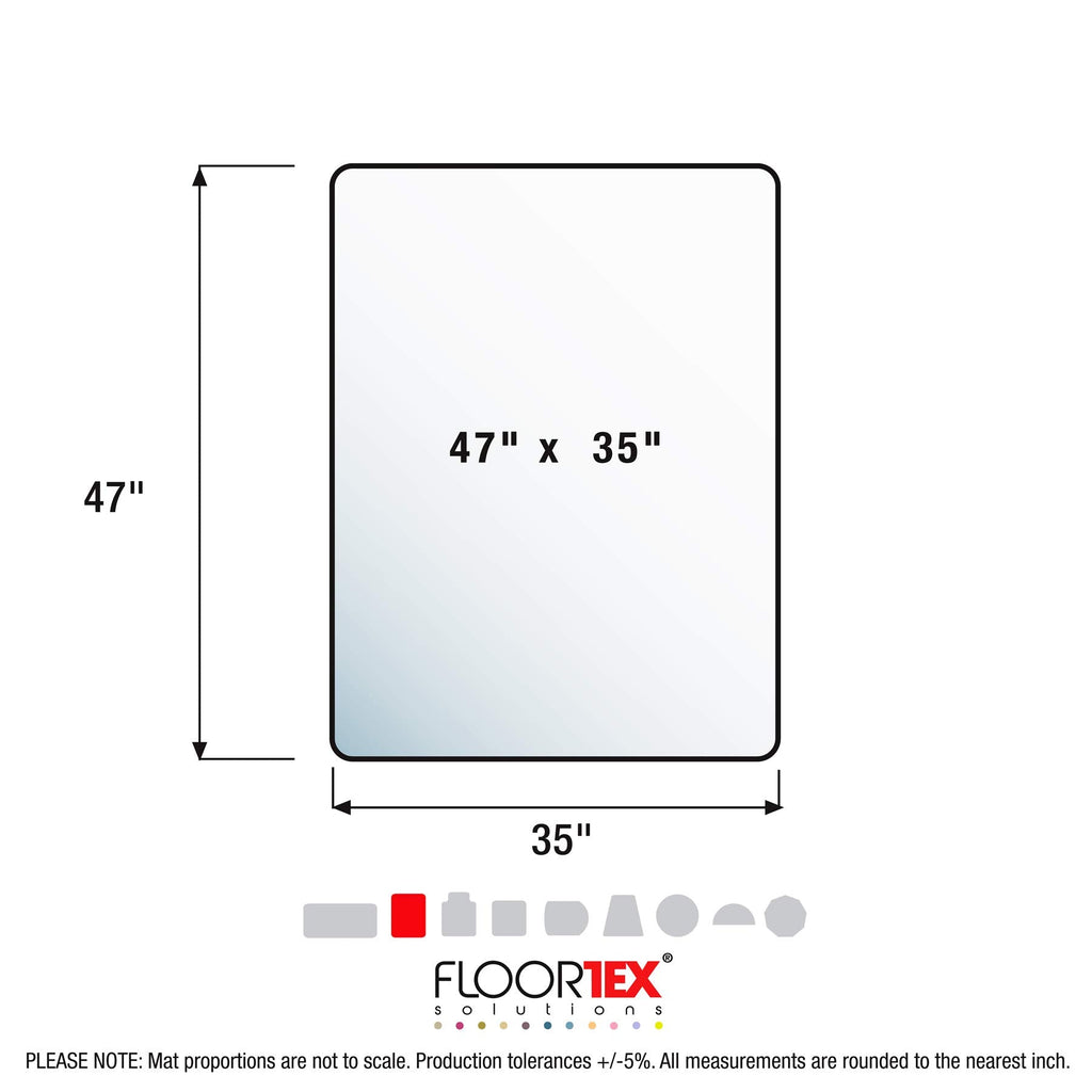 Floortex® Exclusive Polycarbonate Rectangular Chair Mat for Thick Pile Carpets - 35" x 47" (Pack of 1)