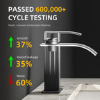 Ryuwanku Bathroom Faucet Matte Black Modern Waterfall Bathroom Sink Faucet with Single Handle Suitable for 1 or 3 Holes,Supply Deck Plate and Hose