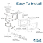 Blue Mano Wide Mouth Above Ground Pool Skimmer Complete Kit, Replacement for SP1091WM Dyna-Skim, 45-430, 32192, Opening Width 14" Fits for All Wide Standard Pool Wall
