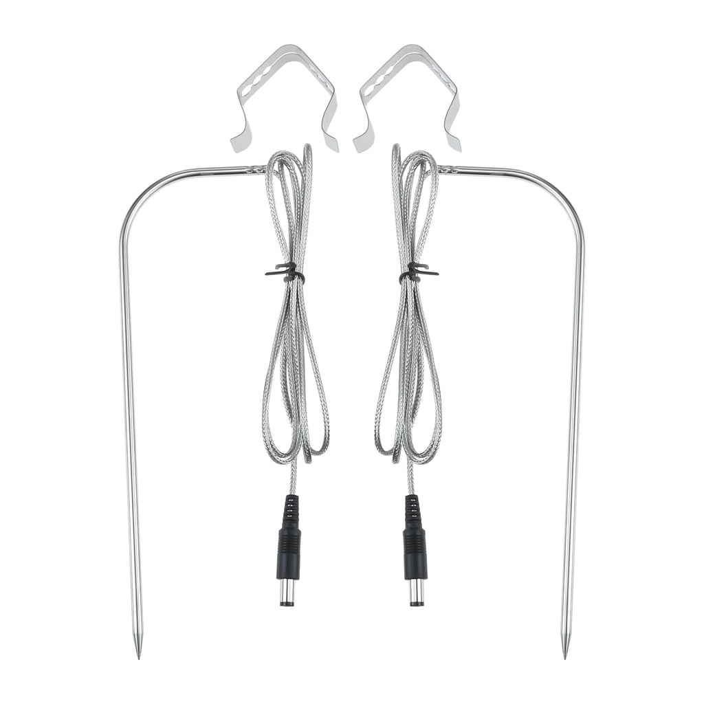 MOOTVGOO 2 Pack Temperature Meat Probe Replacement for Rec Tec, Recteq Wood Pellet Grills, with 2 Probe Clip Holders