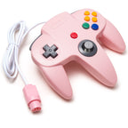 2 Pack Classic N64 Controller, kiwitatá Retro N64 Remote Gaming Joystick Wired Gamepad Controller for N64 System Video Games Console Pink