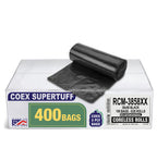 Aluf Plastics Coex Low Density Blend Star Seal Bag on Coreless Roll, 55-60 Gallon Capacity, 58" Length x 38" Width, 1.7 Mil (eq), Black (Pack of 400)