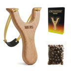 Slingshots for Adults, Durable Wooden Slingshot with 100 Dissolvable Clay Balls for Outdoor, Funny Christmas Birthday Gift for Men and Women