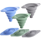 Kitchen Funnel Set 3 Pack, Collapsible Silicone Funnel for Kitchen Use Filling Bottles Liquid Food Transfer