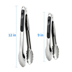 AskBed 2 Pcs 9/12 Inch Kitchen Tongs for Cooking, BBQ & Salad