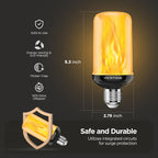 Vicstone Dusk to Dawn LED Flame Light Bulbs Outdoor, 4 Modes Flickering Light Bulbs with Upside Down Effect, E26 Fire Bulb for Halloween Christmas Party Patio Porch Home Indoor Decorations - 2