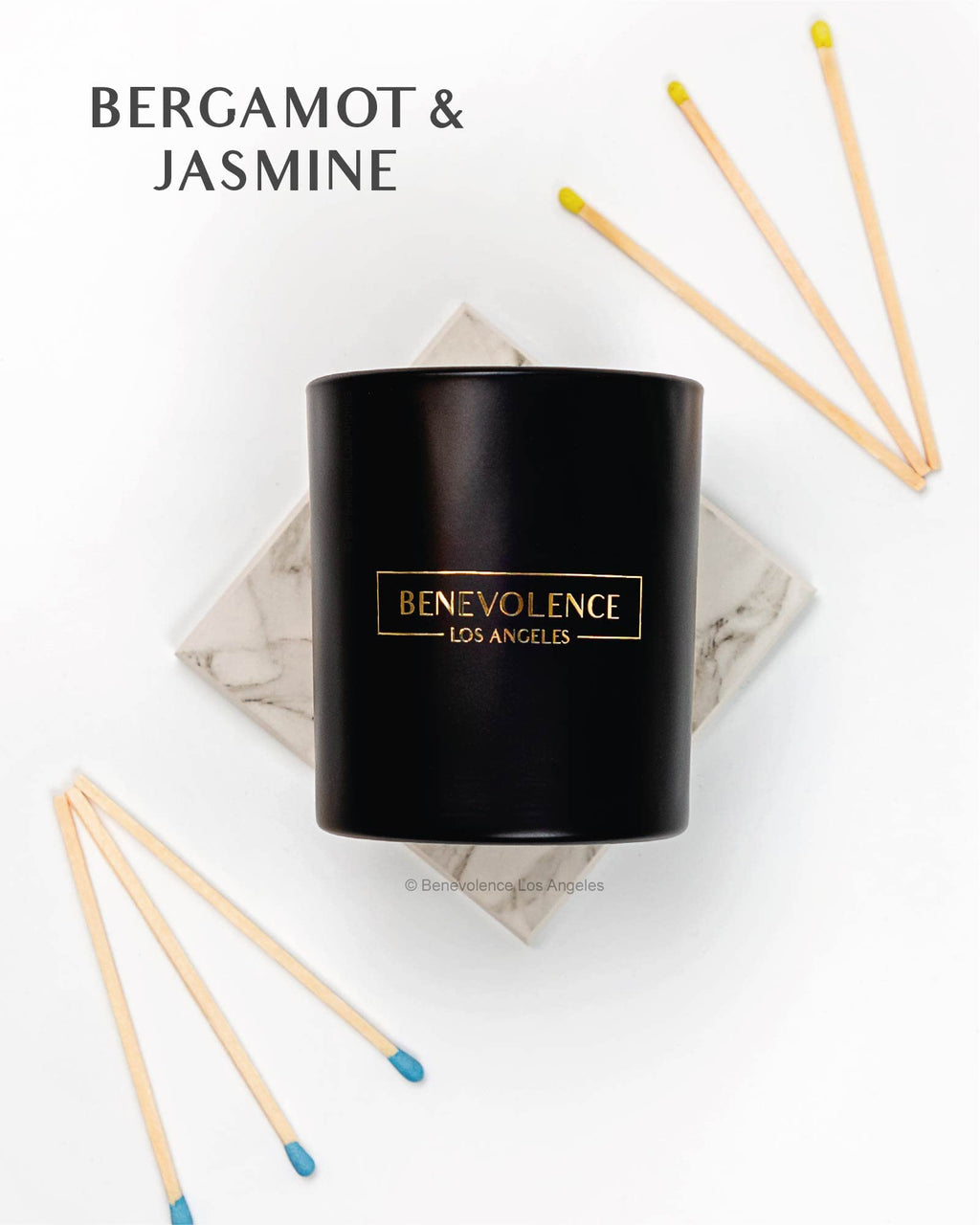 Benevolence Candles Bergamot & Jasmine Scented Candle | Spring Candles, 8 Oz Scented Candles for Home Scented, Manly Candles for Men | 45 Hour Burn Seasonal Candles for Women | Jasmine Candle
