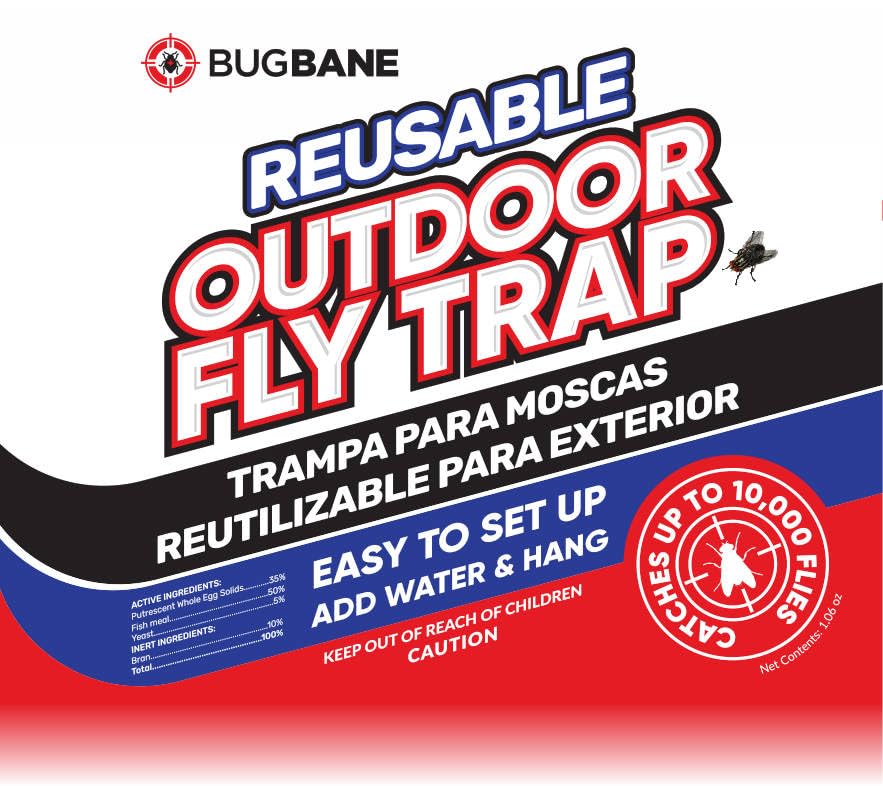 2 Reusable Fly Traps Outdoor Fly Traps with 4 Natural Fly Magnet Bait Refill. Flies Trap Outdoor Reusable Fly Trap Jar Fly Trap Fly Catchers Outdoor Fly Bait Fly Bags Flytraps Stable Horse Fly Trap