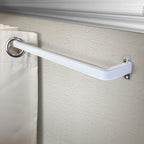 Heavy Duty Single Rod,Lock Seam Curtain Rod 28 to 48-Inch Adjustable Width, 2 1/2-Inch Projection，Hardware Included,White(Pack of 2)