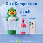 Solar Pool Chlorine Floater Pool Light Green Dino ChIorine Tablet Floater 3 Inch Floating ChIorine Dispenser for Summer Party Decorations Hot Tub SPA(Chlorine Tablets Not Included) GR03