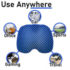 ComforTec Large Blue Gel Seat Cushion - Honeycomb Cooling Seat Cushion Back Support, Pressure Relief & Long Sitting - Non-Slip Cushion Traveling, Wheelchair, Car Seat, Office & Gaming Chair