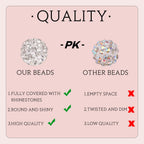 200pcs 10mm Emerald Rhinestone Beads for Jewelry Making, Shiny Round Shamballa Disco Ball Beads Bulk, Sparkle Crystal Clay Christmas for Bracelet Baseball Necklace Earring Crafting and DIY
