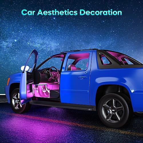 Winzwon Car LED Strip Lights, Car Accessories for Women Men, Gifts for Men Him, Led Lights for Car Decor, APP Control Inside with USB Port, Music Sync Color Change Lights for Jeep Truck, 12V