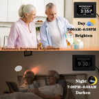 AINFTIME Digital Clock with Date and Day of Week for Elderly-12 Alarms Medication Reminder Dementia Alzheimers Clock Calendar with Extra Large Display (7 inch Black)