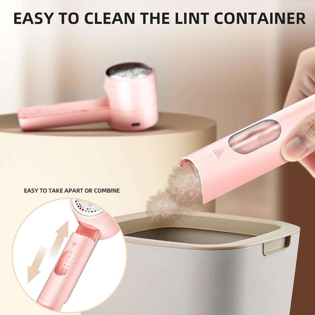 Fabric Shaver, Lint Remover Rechargeable, Electric Portable Sweater Defuzzer with 3 Speeds, 6 Leaf Blades, Digital LED Display to Remove Pilling for Clothes, Furniture, Sweater, Couch, Blanket