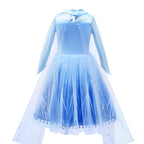 Tacobear 10Pcs Frozen Elsa Costume Dress For Girls Kids Toddler Princess Dress Up Clothes For Little Girls With Elsa Accessories Gloves Crown Wands Wig Necklace For 8-9T Kids Christmas Birthday Party