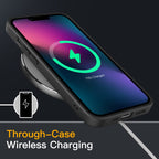 JETech Matte Case for iPhone 13 6.1-Inch, Shockproof Military Grade Drop Protection, Frosted Translucent Back Phone Cover, Anti-Fingerprint (Black)