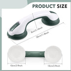 Grab Bars for Bathtubs and Showers, 12 Inch Shower Handle Strong Suction Shower Grab Bar, Bathtub Rails for Seniors, Elderly, Handicap (2 Pack) -Green