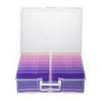 novelinks Transparent 4" x 6" Photo Cases and Clear Craft Keeper with Handle, 16 Inner Photo Organizers & Photo Storage Box, Plastic Photo Storage Containers (Pink Purple Gradient)