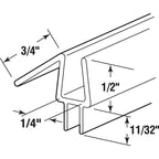Prime-Line M 6256 Frameless Shower Door Bottom Seal for 1/4 in. Thick Glass Doors, Dual Flap and 45 Degree Drip Guard, 36 in., Clear Vinyl (Single Pack)