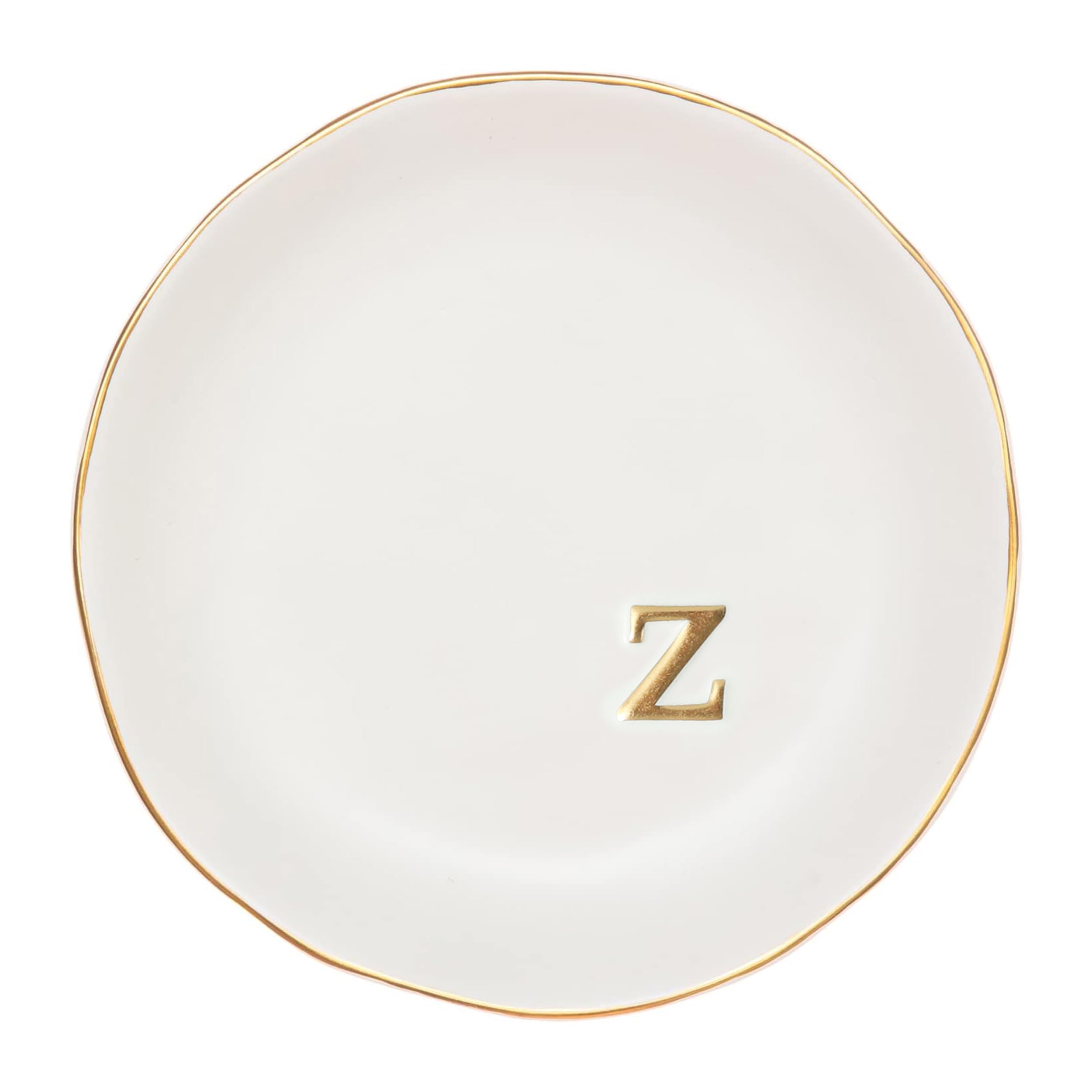 COLLECTIVE HOME - Ceramic Jewelry Tray, Decorative Trinket Dish for Rings Earrings Necklaces Bracelet Watch Keys, Birthday Mother's Day Christmas Gift for Women, 4.75", White Surface (Z)