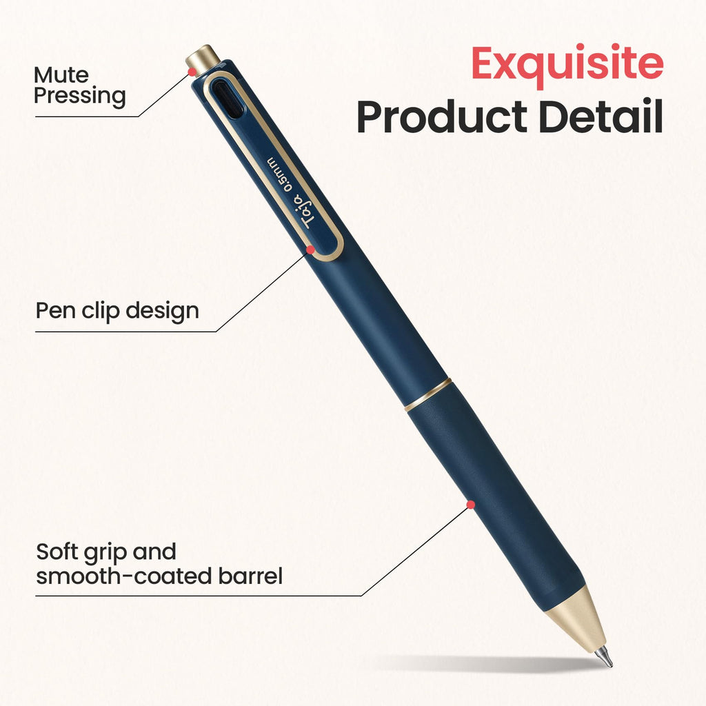 Gel Pens, 6 Pcs Quick Dry Black Gel Ink Pens, 0.5mm Fine Point Smooth Writing Pens for Journaling and Note Taking, Cute Aesthetic Pens for Women & Men-Pastel