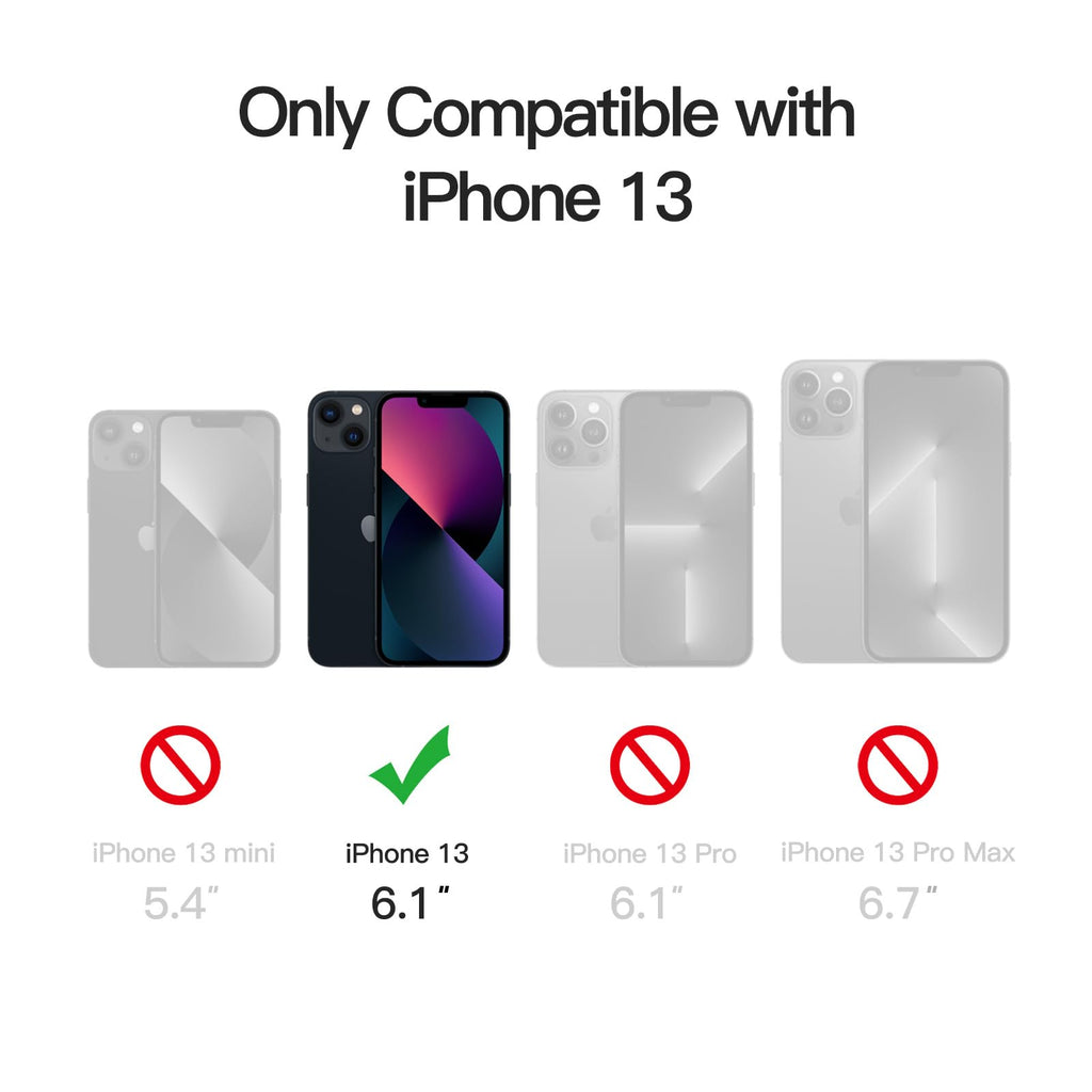 JETech Matte Case for iPhone 13 6.1-Inch, Shockproof Military Grade Drop Protection, Frosted Translucent Back Phone Cover, Anti-Fingerprint (Black)