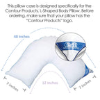 Contour Products L Pillow Case, White, Made Specifically for The Products L-Shaped Body Pillow