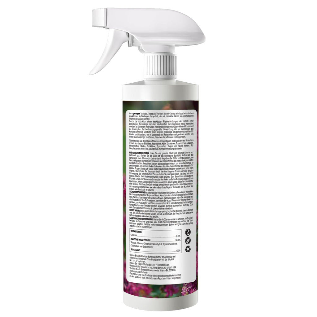 EcoVenger® Garden Insect Control 16 oz | Kills Aphids Mealybugs Spider Mites Gnats and Eggs | Indoor Outdoor | Plant-Based Child and Pet Safe