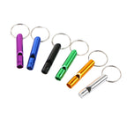 6 pcs Emergency Whistle with Key Chain, Aluminum Extra Loud Safety Survival Whistle Keychain for Outdoor Sports Camping Hiking Boating Hunting, 6 Colors