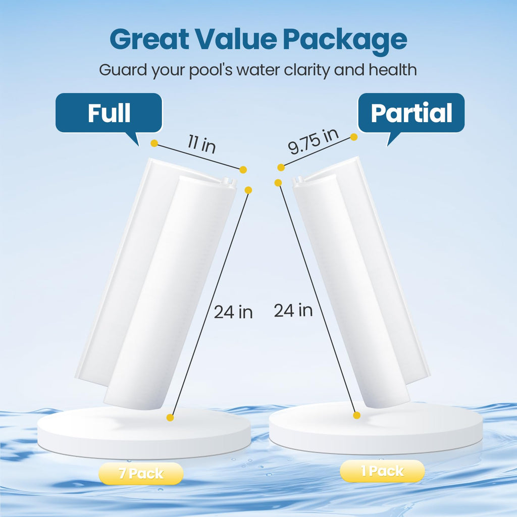 CPLIKE 48 Sq.Ft FS-2004 DE Grid Pool Replacement Filt-er Set Compatible with Unicel FS-2004, for Hayward Pro-Grid DE4820, for MicroClear DE4800, 7 Full + 1 Partial for 48 Sq.Ft (24 inch Height)