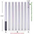 Sepetrel Pool Pole - 10.5 Foot Anodized Aluminum Extension Cleaning Poles,for Skimmer Net, Pool Brush & Vacuum Head