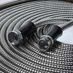 BIONIC STEEL Metal Garden Hose 50 Ft with Nozzle, 304 Stainless Steel Water Hose, 50 Ft Garden Hos