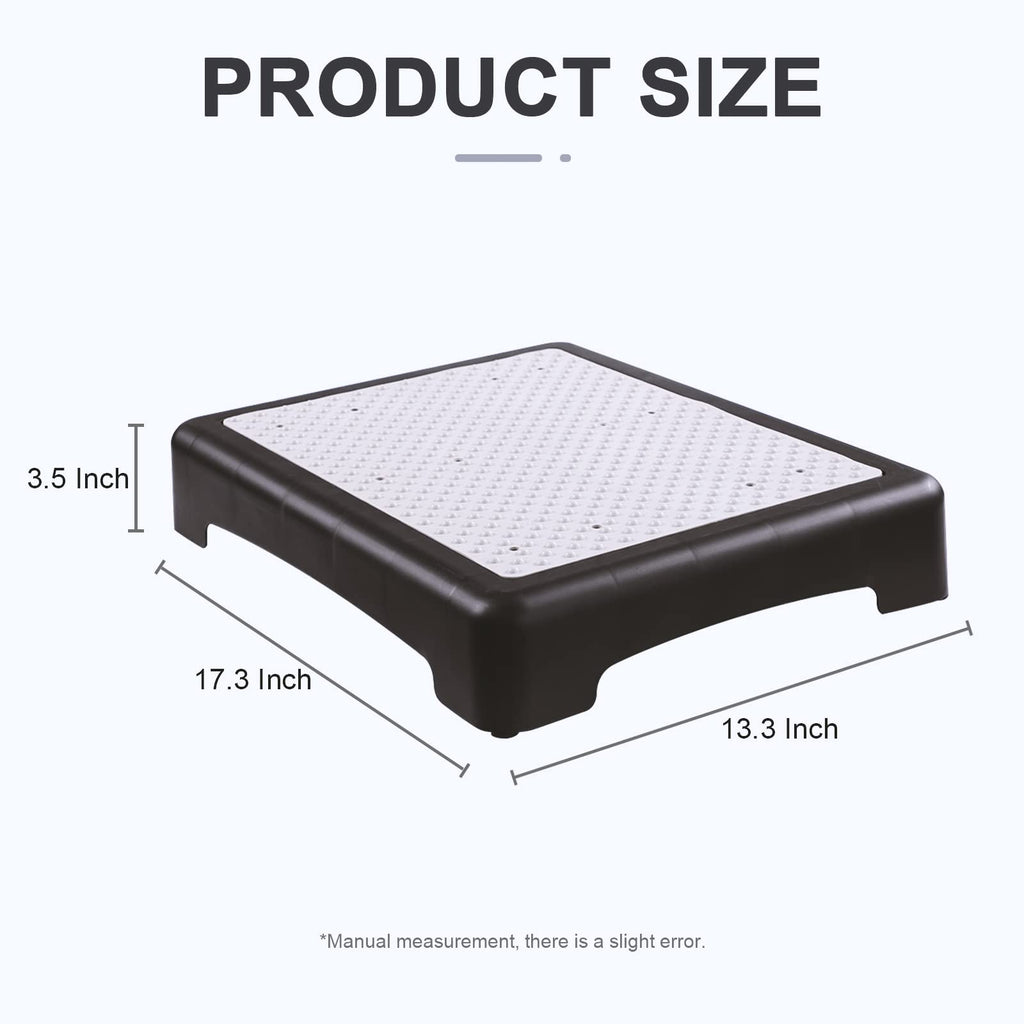 Outdoor Step 3-1/2 Inch, Indoor Step Stool for Bed, Portable Car Step Stool, Antislip Half Step Platform for Elderly, Mobility Step for SUV Stairs, Shower – Up to 500 lbs