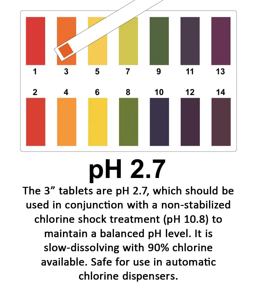 C3... 3" Stabilized Chlorine Tablets for Swimming Pools | Easy to Use | for Above Ground or Inground Pool | Individually Wrapped Chlorinating Tabs | Slow Dissolving | 25 lbs