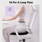 Ergonomic Gel Seat Cushion for Office & Car - Breathable, Cooling, Sciatica & Back Pain Relief, Large Size (18x15x2 Inches)