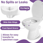 TrelaCo 75 Pcs Urine Hats for Toilets Stool Sample Collection Kit Urine Collection Hat Urine Collector Specimen Cups Pee Urine Sample Cup Containers for Women and The Elderly, 27oz/ 800cc