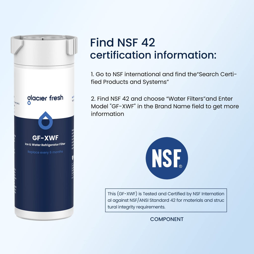 GLACIER FRESH XWF Replacement For GE XWF Refrigerator Water Filter Pack of 2 (Not XWFE)