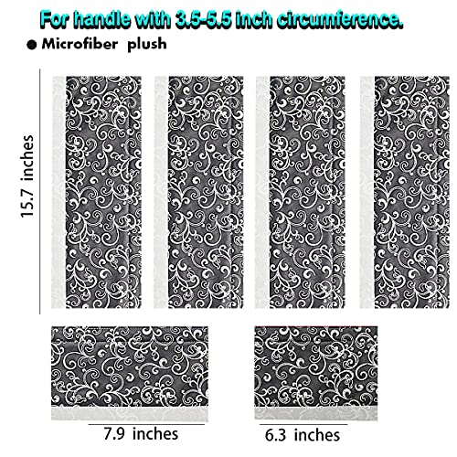 Volecy 6 PCS Refrigerator Door Handle Covers, Velvet Christmas Red Flower Decors Appliance for Fridge Microwave Stove Bathroom Keep Off Stains Dust Fingerprint Prevent Spread (Burgundy Red)