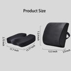 WMM Seat Cushion & Lumbar Support Pillow for Office Chair, Car Seat Wheelchair Travel, Reduce Tailbone Pressure for Lower Back, Tailbone, Sciatica, Hip Pain Relief