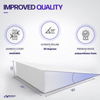 7.5" Wedge Pillow for Acid Reflux - Dr. Recommended Height, Luxurious 2" Memory Foam Pillow Wedge for Sleeping, GERD, Post Surgery, Heartburn, and Snoring - Viscose of Bamboo Cover (25" Wx26 Lx7.5 H)