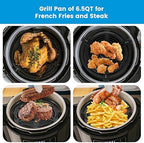 Air fryer Grill Plate for Ninja FD302 6.5 Qt FD101 5 Qt FD401 8 Qt Air Fryer, 9.7' Air Fryer Grill Pan Crisper Plate Replacement Parts Tray Rack Accessories for Ninja OP302 OP305 FD305 Air Fryer