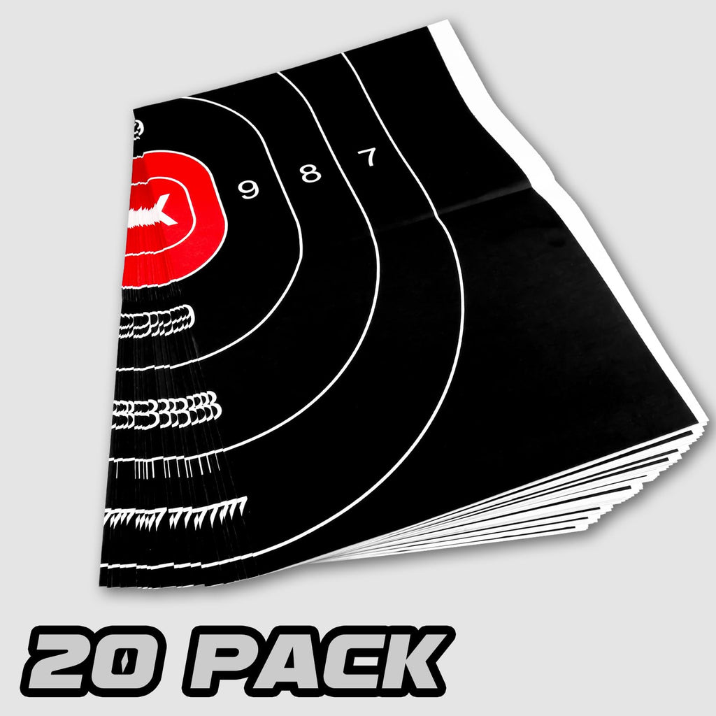Shooting Range Silhouette Paper Target - 23X35 Inches - Suitable for Handguns, Rifles, Airguns, BB Guns (20 Pack, White & Black)