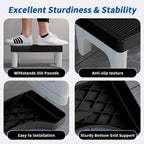 LIGOPAPO Squatting Toilet Stool for Adult Pooping, Bathroom Potty Stool,Non-Slip Splicable Healthy Stable Plastic Toilet Assistance Step for Seniors and Kids,Black A