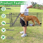 VASALAID Live Animal Trap Cage, 43.6 X 16.9 X 18.1inch Catch and Release, Humane Live Trap Cage Indoor & Outdoor Foldable Live Trap for Foxes, Large Dogs, Coyotes, Raccoons, Woodchucks