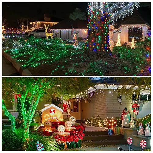 YEGUO Green Christmas Lights, 500 LED String Lights Outdoor Waterproof, 8 Modes 165ft Christmas Lights Plug in