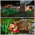 YEGUO Green Christmas Lights, 500 LED String Lights Outdoor Waterproof, 8 Modes 165ft Christmas Lights Plug in