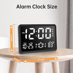 JALL 10.5" Digital Clock with Large Display, Calendar Day and Date, DST, Temperature, Dual Alarms, for Desk, Wall Mounted, Living Room, Bedroom, Gift for Elderly, Seniors, Dementia