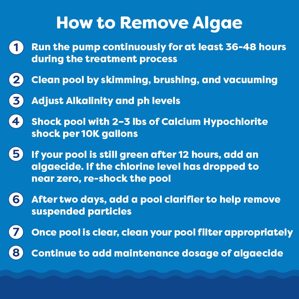 In The Swim Super Algaecide for Above Ground or Inground Swimming Pools – Low Odor, Non-Foaming Preventative for Yellow/Mustard Algae in Swimming Pools - 7.1% Chelated Copper – 1 Gallon