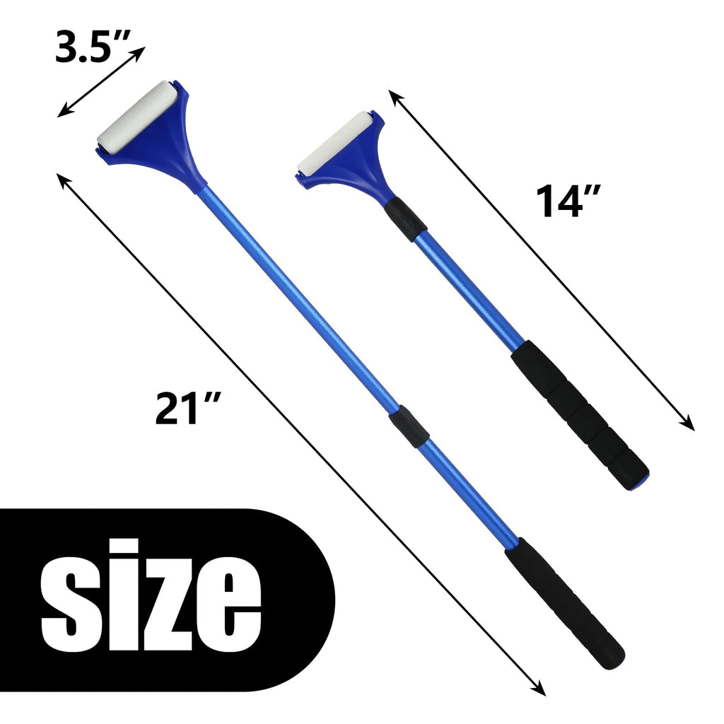 EASACE Smooth Reach Smaller Lotion Applicator for Back,Portable 21inch Lotion Applicator with Long Handle,Extension Back Applicator Lotion with 3 Replacement Roller for Back self(Blue)